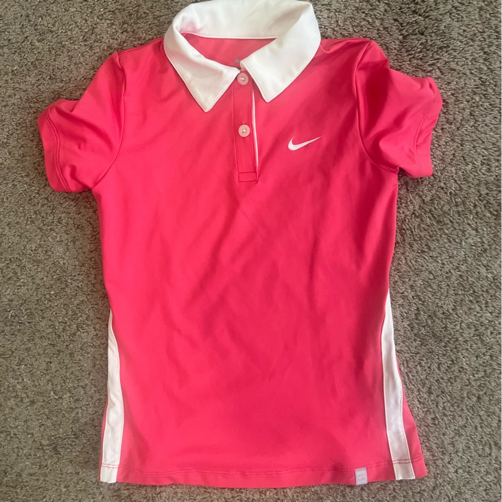 Girls Hot Pink Nike polo shirt
